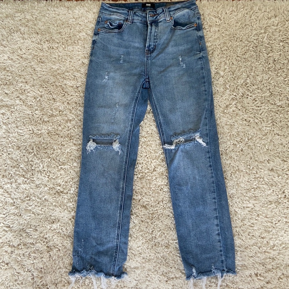 Black label distressed high rise jeans size 7